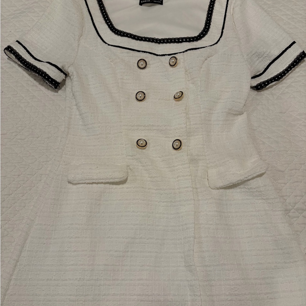 SHEIN White and Black Formal Dress